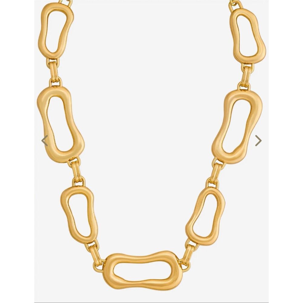 NWT Gorgeous Rare Gemilli Molten Links Gold Necklace - Picture 4 of 12